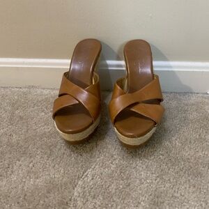 Jessica Simpson Wedge Slides. Super cute for summer. Size 8 Carmel color